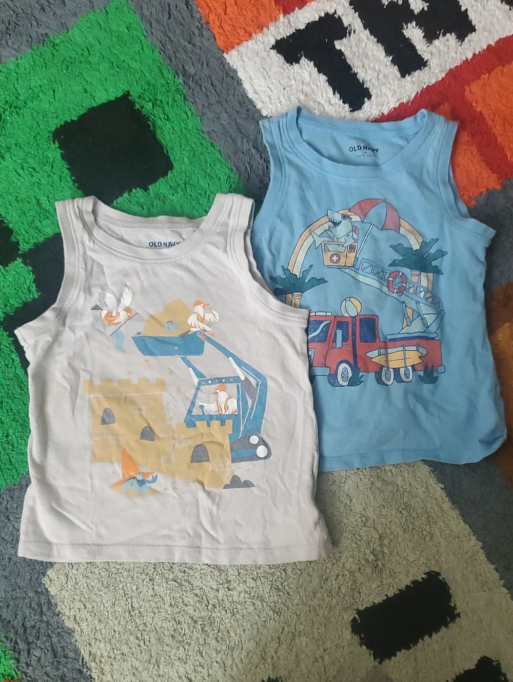 Old Navy Toddler Tank Top - Light Blue & White (2-Pack)